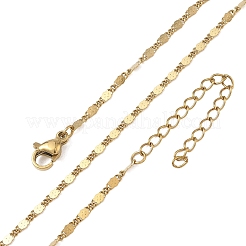 2MM 304 Stainless Steel Oval Link Chain Necklaces&nbsp;NJEW-D328-02G