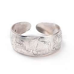 Bohemia Tibetan Style Alloy Thick Open Cuff Bangle for Women&nbsp;BJEW-E002-01AS-03