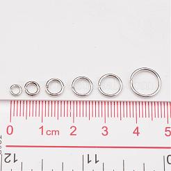 1箱オープン丸カン真鍮製丸カン  ニッケルフリー  プラチナ  18~22ゲージ  4~10x0.6~1mm  約110g/ボックス&nbsp;KK-JP0008-P-NF