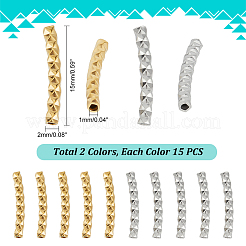 30Pcs 2 Colors 304 Stainless Steel Tube Beads&nbsp;STAS-UN0054-16