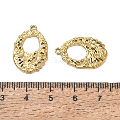 304ステンレスペンダント  ハンマー加工のティアドロップ型チャーム  ゴールドカラー  23x15x2mm  穴：1.4mm&nbsp;SA-CBAE6A3-03G