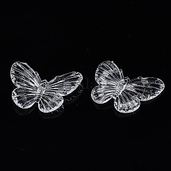 透明なアクリルパーツ  蝶  透明  31x41.5x4.5mm  穴：1.4mm  約94個/236g&nbsp;LS-TACR-N014-009-A01