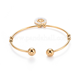 304 Stainless Steel Charm Bangles&nbsp;BJEW-L664-002G