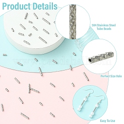 40Pcs 4 Styles 304 Stainless Steel Tube Beads&nbsp;STAS-YW0011-34