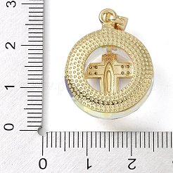 Brass Micro Pave Cubic Zirconia with Glass Pendents&nbsp;KK-Q815-01G-01