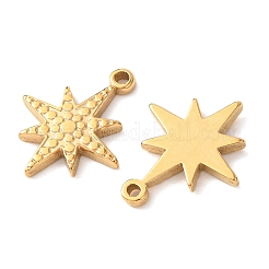 304ステンレスペンダント  水玉模様のチャームが付いた星  ゴールドカラー  17x14.5x2mm  穴：1.4mm&nbsp;STAS-Z177-06G