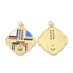 Brass Cubic Zirconia Pendants&nbsp;ZIRC-C024-25G