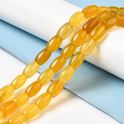 天然染め白翡翠ビーズ連売り  オーバル  ゴールデンロッド  11.5~12x7.5~8mm  穴：0.8mm  約29~32個/連  12.99''~15.16''（33~38.5センチメートル）&nbsp;G-M402-A01-02