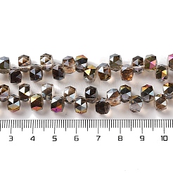 半金メッキ電気メッキビーズ連売り  多面カット  ロンデル  ブラック  8x6mm  穴：1.2mm  約95~98個/連  20.07~20.86インチ（51~53cm）&nbsp;EGLA-H104-09A-HP02