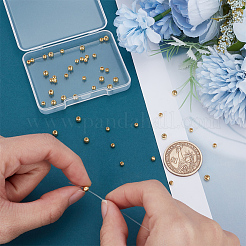 40 個 2 スタイル 925 スターリングシルバービーズ  ラウンド  ゴールドカラー  3~4x2.5~3.5mm  穴：1.2~1.5mm&nbsp;STER-AR0001-21