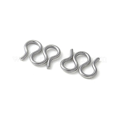 304ステンレススチールSフック留め具  ステンレス鋼色  6.5~7x8x1mm  穴：2.5x3mm&nbsp;STAS-Z124-04D-P