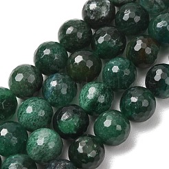 天然フクサイトビーズ連売り  ラウンド  ファセット（128ファセット）  10mm  穴：0.9mm  約38個/連  15.16''（38.5cm）〜15.35''（39cm）&nbsp;GG-CBADA9D-A01-10mm