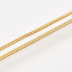 真鍮ラウンドスネークチェーンネックレス作り  カニカン付き  ゴールドカラー  18.5インチ（47.2cm）  1.2mm&nbsp;X-MAK-T006-11A-G