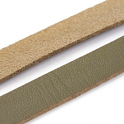片面フラットフェイクスエードコード  フェイクレース  オリーブ  10x1.5mm  約1.09ヤード（1m）/連&nbsp;LW-WH0002-A01