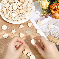 180Pcs 3 Styles Wood Beads&nbsp;WOOD-PA0001-63