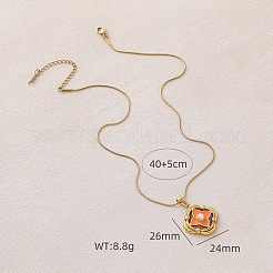 316 Surgical Stainless Steel Enamel with Imitation Pearl Clover Pendant Necklaces for Women&nbsp;LY2374