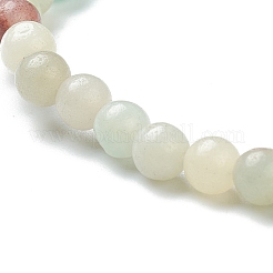 天然アマゾナイトビーズのストレッチブレスレット  ラウンド  ビーズ：4~5mm  内径：2-1/4インチ（5.65cm）&nbsp;BJEW-D446-A-31