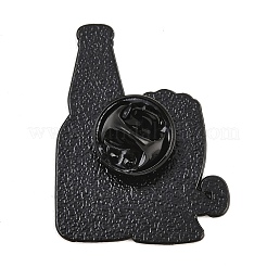 ビールカーニバルのエナメルブローチ  バックパック用合金ラペルピンバック  ブラック  オレンジ  31.5x24.5mm&nbsp;JEWB-I063-02EB-04