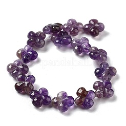 天然石アメジストビーズ連売り  4  - 花びらの花  14x14x5.5mm  穴：1.2mm  約15個/連  7.87''（20センチメートル）&nbsp;G-P520-A07-01