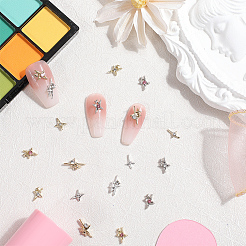 スター合金ラインストーンカボション  ネイルアートデコレーション  ゴールデン＆シルバー  8.5~11.5x6~6.5x1.5~2.5mm  10スタイル  5個/スタイル  50pc&nbsp;MRMJ-CP0001-43C