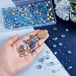 DIYビーズキット505個  混合スタイルのガラスビーズを含む  CCBプラスチックビーズ  混合図形  ミックスカラー  2~10x2~14x1.5~7.5mm  穴：0.7~3.5mm&nbsp;DIY-NB0014-27D