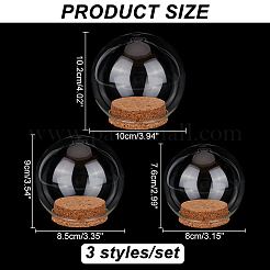 3 Sets 3 Style Glass Dome Cover&nbsp;AJEW-NB0003-93
