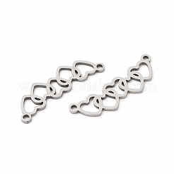 変色しない201ステンレススチールペンダント  ハートチャーム  ステンレス鋼色  8.5x26.5x1mm  穴：1.4mm&nbsp;STAS-K251-092P