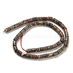 天然ヒョウ肌ジャスパービーズ連売り  コラム  7.5~8x6mm  穴：1.2mm  約48~50個/連  15.16''~15.31''（38.5~38.9センチメートル）&nbsp;G-Q1008-A06