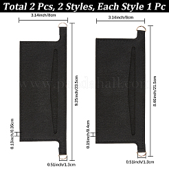 2色のフェルト製財布オーガナイザーインサート2個  長方形  ブラック  80x215~235x3.5~4mm  穴：13x7.5mm  1pc /カラー&nbsp;FIND-CN0001-87