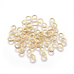 304ステンレススチールリンクコネクター  無限大  ゴールドカラー  4.5x10x0.7~1mm  穴：2.5x3.3~3.5mm&nbsp;STAS-F159-03G