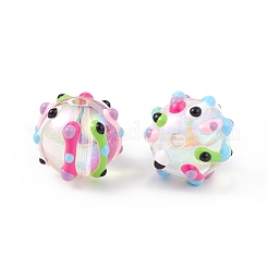 UV Plating Rainbow Iridescent Acrylic Enamel Beads&nbsp;OACR-I003-11