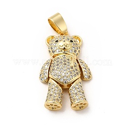 Rack Plating Brass Micro Pave Cubic Zirconia Pendants&nbsp;KK-E072-29G