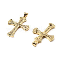 Brass Micro Pave Cubic Zirconia Pendants&nbsp;KK-R229-10G-C