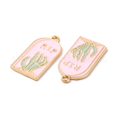Light Gold Plated Alloy Enamel Pendants&nbsp;ENAM-L040-005KCG-02