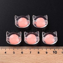 透明なアクリルビーズ  二層ビーズ  猫  ライトサーモン  16x18.5x14.5mm  穴：3.5mm  約196個/500g&nbsp;MACR-S373-115-B01