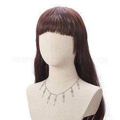 チベットスタイル合金スケルトンペンダントネックレス  女性用304ステンレスジュエリー  アンティークシルバー＆ステンレス鋼の色  17.99インチ（45.7cm）&nbsp;NJEW-JN04232