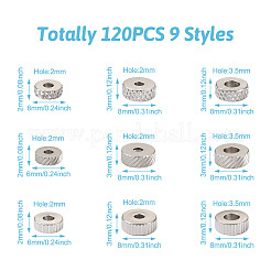 120Pcs 9 Styles 303 Stainless Steel Spacer Beads&nbsp;STAS-KS0001-17