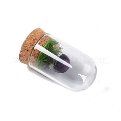 Natural Mixed Stone Mushroom Display Decoration with Glass Dome Cloche Cover&nbsp;G-E588-03