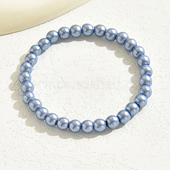 Unique Silver Glass Pearl Round Beaded Stretch Bracelets for Women&nbsp;YJ5137