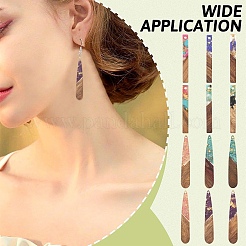 12Pcs 6 Styles Transparent Resin & Walnut Wood Pendants&nbsp;RESI-YW0002-13