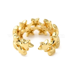 Star Brass Open Cuff Rings for Women&nbsp;RJEW-A048-22G
