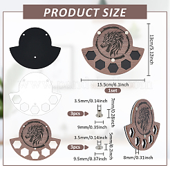 木製＆アクリルカップマット1セット  ミックスカラー  完成品：129.5x155x8mm&nbsp;AJEW-BC0009-49