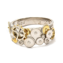 Geometry with Gear Finger Ring for Men Women&nbsp;RJEW-O047-04ASG