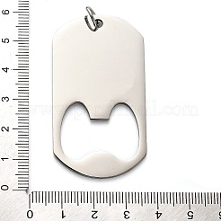 304ステンレススチール製ビッグペンダント  丸カン付き  長方形のチャーム  ステンレス鋼色  55x30x1.5mm  穴：5mm&nbsp;STAS-H438-01P