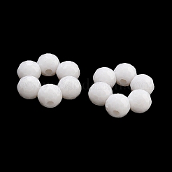不透明なアクリルビーズフレーム  多面カット  花  ホワイト  23x23.5x8mm  穴：2.5mm  内径：7mm  約273個/500g&nbsp;SACR-L007-030