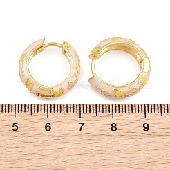 真鍮エナメルフープピアス  花柄  鉛フリー＆カドミウムフリー  ラックめっき  長持ちメッキ  18KGP本金メッキ  ラベンダーブラッシュ  20x6mm&nbsp;KK-CBA8324-13G-04