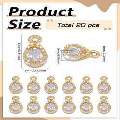 20Pcs Alloy Pendants&nbsp;ZIRC-LP0001-11KCG