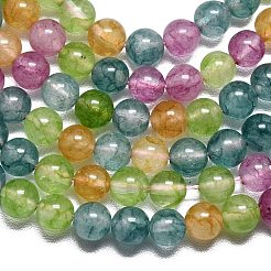 天然石マレーシアジェイドビーズ連売り  染め＆加熱  ラウンド  ミックスカラー  6~6.5mm  穴：1mm  約60~62個/連  14.96インチ（38cm）&nbsp;G-L645-C01-6mm-10