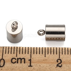 変色しにくい304ステンレススチールコードエンド  エンドキャップ  ステンレス鋼色  10x6mm  穴：2mm  内径：5mm&nbsp;X-STAS-M250-06