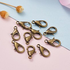 亜鉛合金カニカン  オウムトリガークラスプ  カドミウムフリー＆ニッケルフリー＆鉛フリー  アンティークブロンズ  12x6mm  穴：1.2mm&nbsp;E102-NFAB